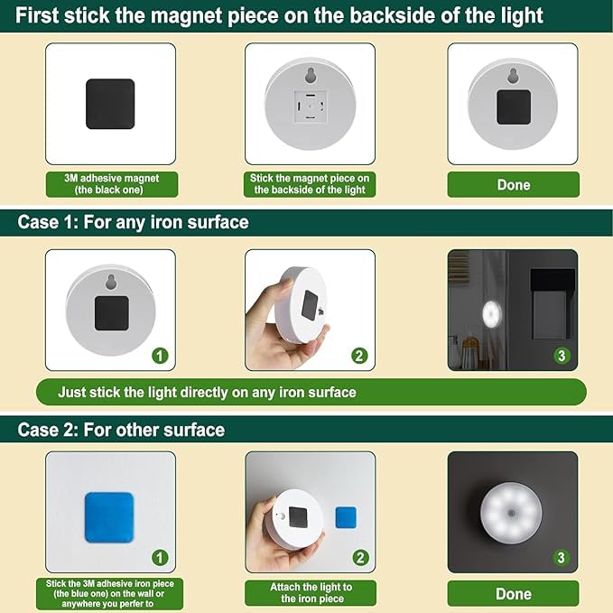 Motion Sensor Light for Home with USB Charging Wireless LED Night Light ( Pack of 2)