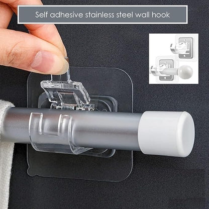 Self Adhesive Curtain Rod Holder Without Drill-(packof4)