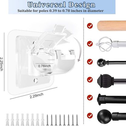 Self Adhesive Curtain Rod Holder Without Drill-(packof4)