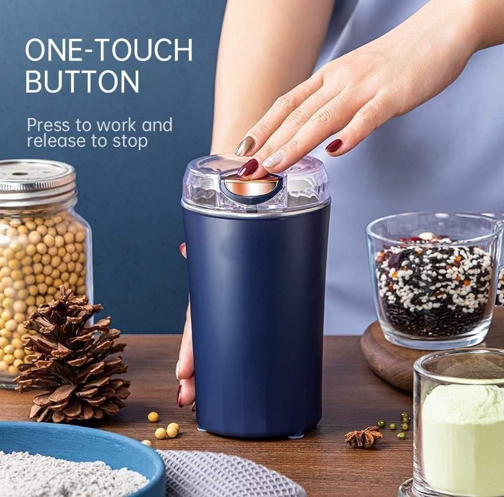 Electric Coffee Grinder Portable Coffee Bean Grinder Machine, Stainless Steel Blade, Spices, Dry Herbs & Masala