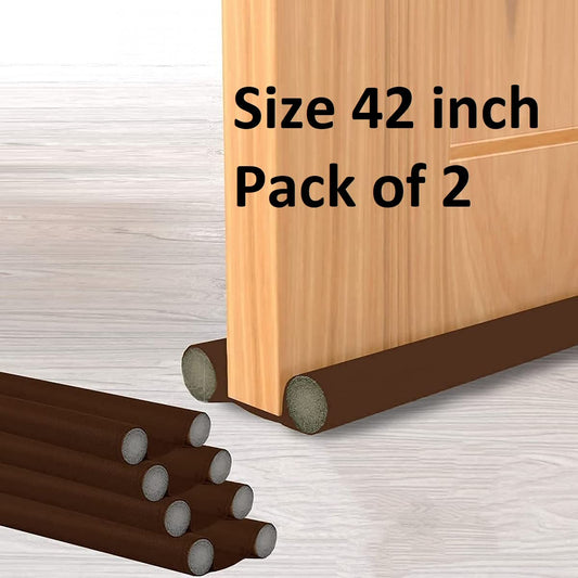 Door Protector- Door Draft Fabric Cover Guard Door Gap Sealer Door Mounted Door Stopper Sound-Proof Reduce Noise Waterproof - Brown (Pack of 2)