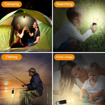 Decorative Hanging Bulb with 3 Modes Tent Lamp for Camping Pac of 2