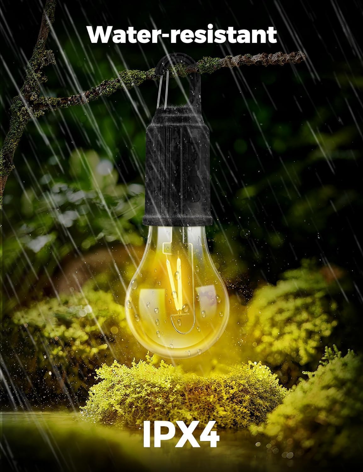 Decorative Hanging Bulb with 3 Modes Tent Lamp for Camping Pac of 2