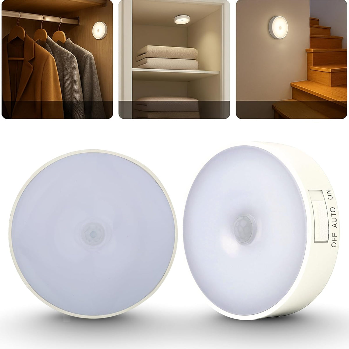 Motion Sensor Light for Home with USB Charging Wireless LED Night Light ( Pack of 2)
