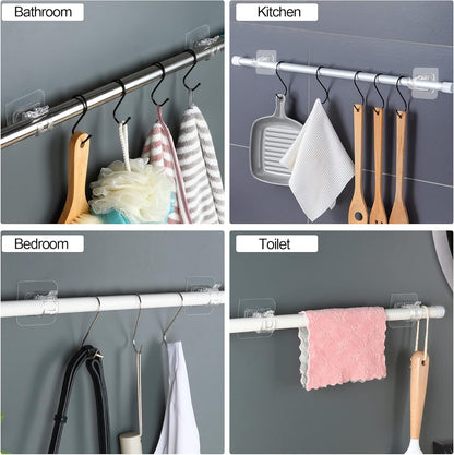 Self Adhesive Curtain Rod Holder Without Drill-(packof4)