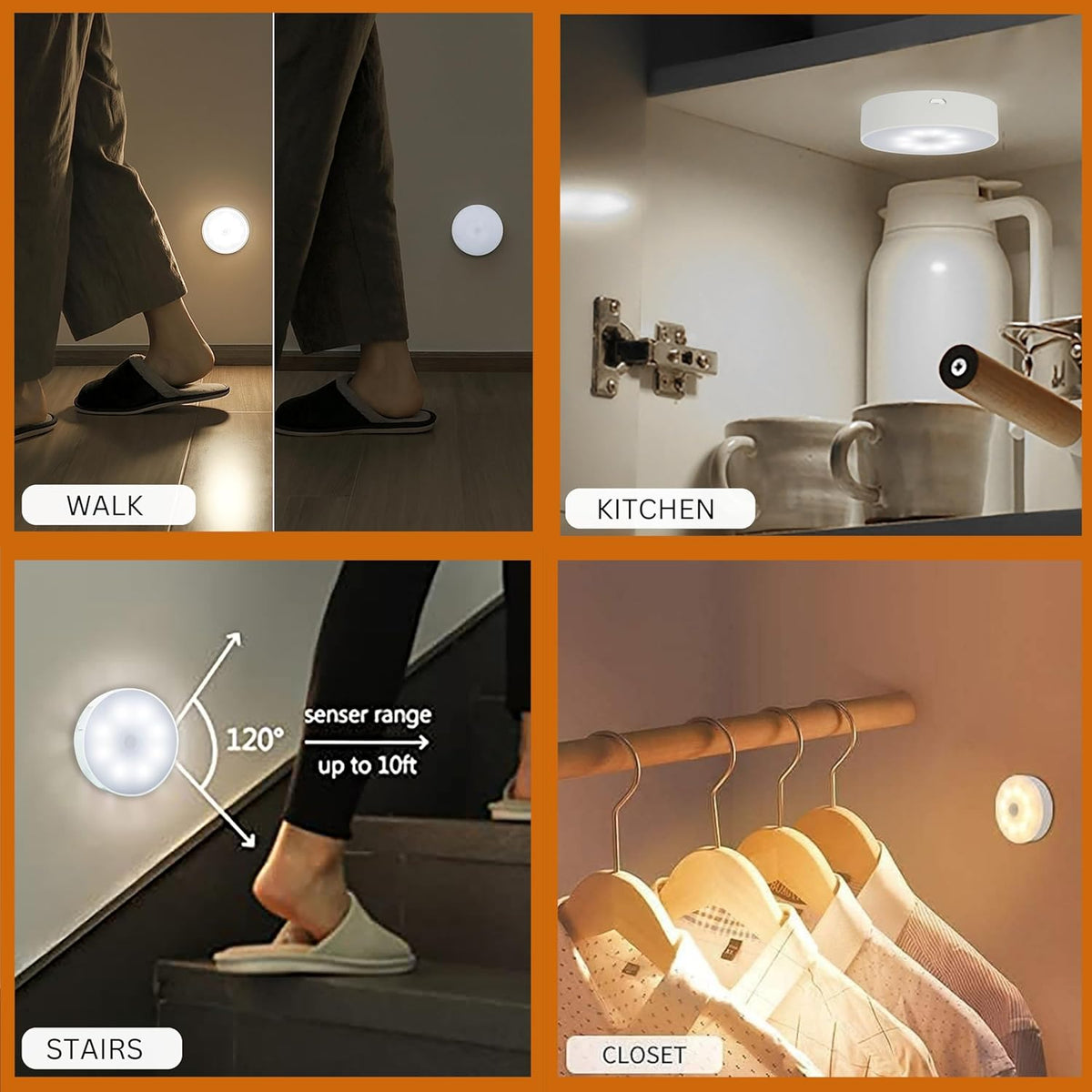 Motion Sensor Light for Home with USB Charging Wireless LED Night Light ( Pack of 2)
