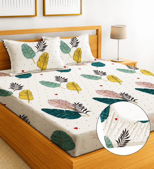 Premium Printed Double Bedsheet with 2 Pillow Covers